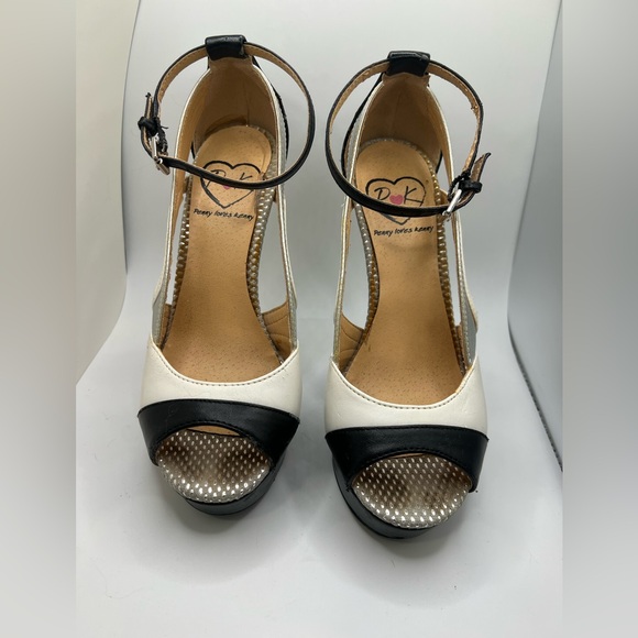 Penny Loves Kenny Black, White and Silver Stiletto Heels - Picture 2 of 16